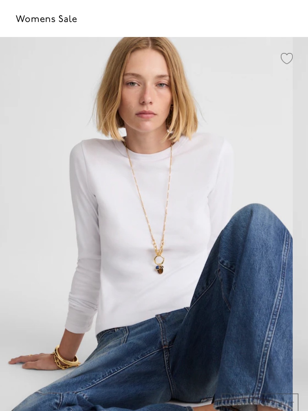 Madewell White 90s Crewneck Long Sleeve